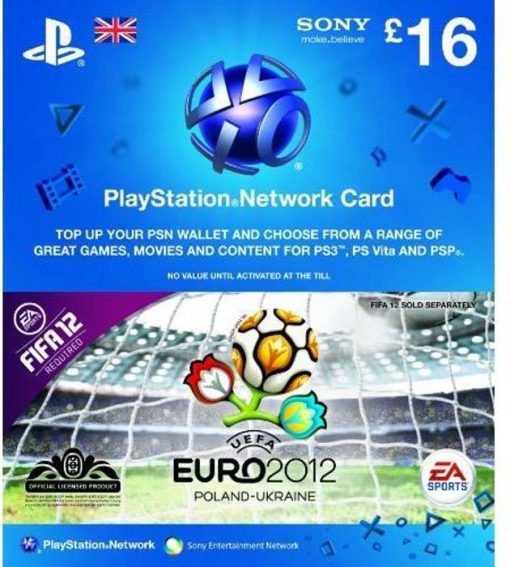 Купить Playstation Network (PSN) Card - 16 GBP (UK) - Euro 2012 Branded (PSN)