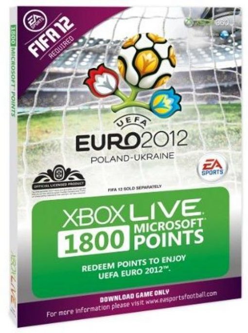 Купить Xbox LIVE 1800 Microsoft Points - Euro 2012 Branded (Xbox 360) (Xbox Live)